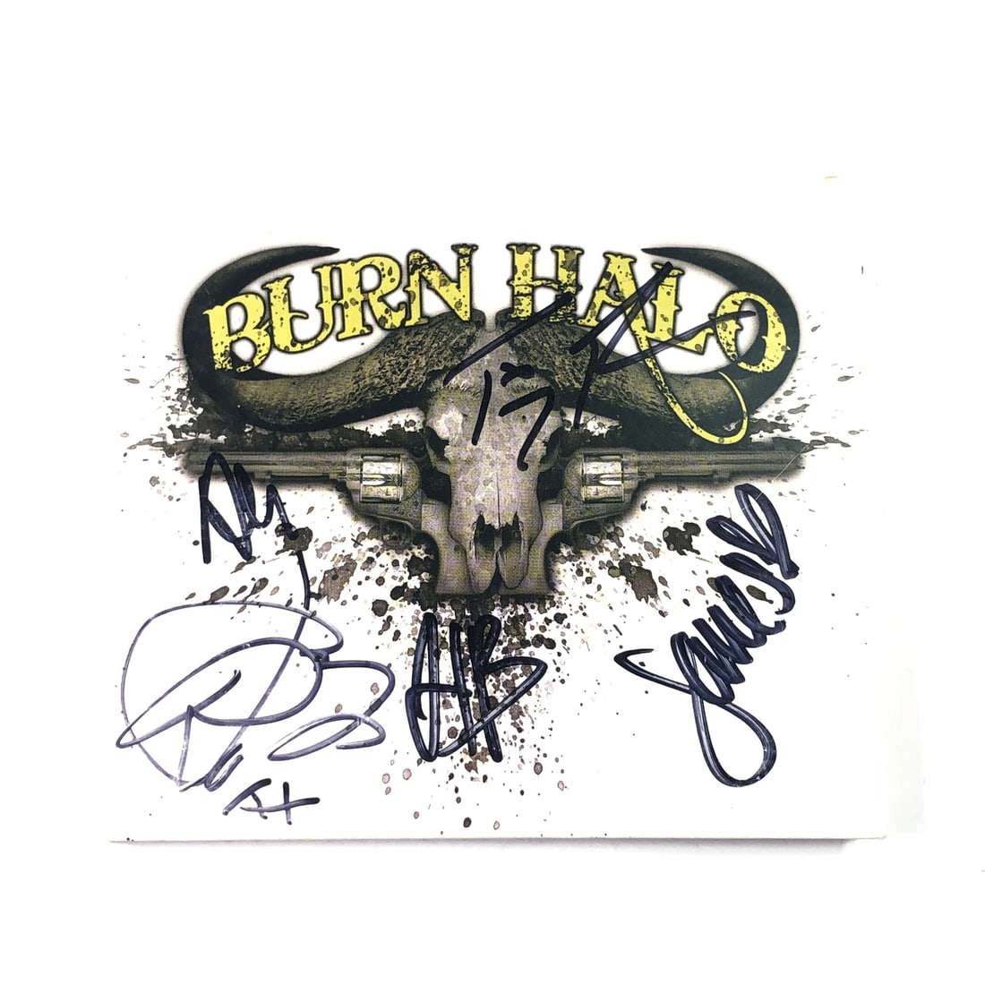 Burn Halo CD Album Cover PSA DNA Signed by Five: Burn Halo CD Album Cover PSA DNA Signed by Five This is an original CD album cover from Burn Halo, personally signed by band members Aaron Boehler, James Hart, Joey Roxx, Timmy Russell, and Allen Whee