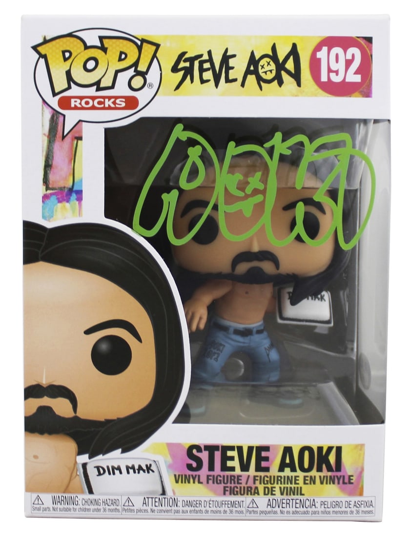 PSA DNA Signed Steve Aoki Funko Pop Vinyl Figure #192 (1 of 7)