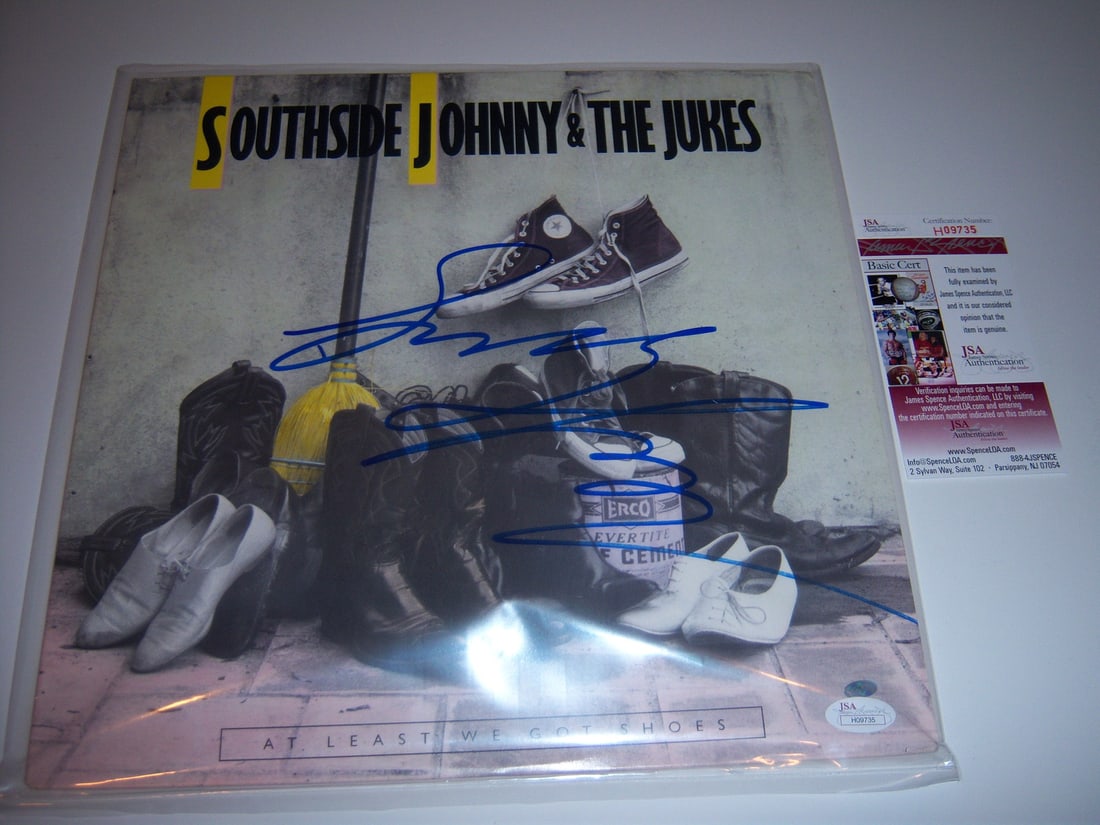 Signed At Least We Got Shoes Album by Southside Johnny with JSA COA: Signed At Least We Got Shoes Album by Southside Johnny with JSA COA This is a pre-owned original LP record album titled "At Least We Got Shoes" by Southside Johnny. The album has been signed and comes