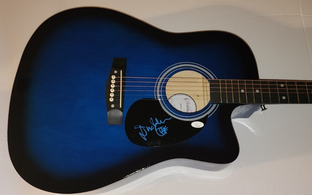 Dr. John Autographed Acoustic Guitar Right Place Wrong Time JSA Authenticated: Dr. John Autographed Acoustic Guitar Right Place Wrong Time JSA Authenticated This is a pre-owned acoustic guitar signed by the legendary musician Dr. John, known for his classic song "Right Place Wro