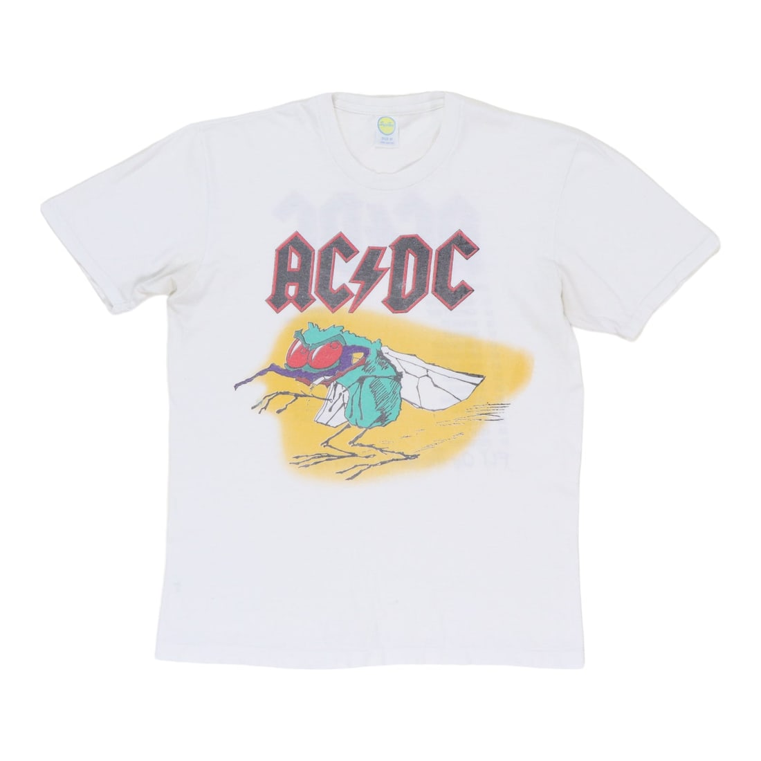 Vintage 1986 Fly On The Wall Tour ACDC Graphic T Shirt White Medium: Vintage 1986 Fly On The Wall Tour ACDC Graphic T Shirt White Medium This is an original vintage 1986 ACDC Fly On The Wall Tour shirt featuring front and back graphics. It is a true vintage item from t