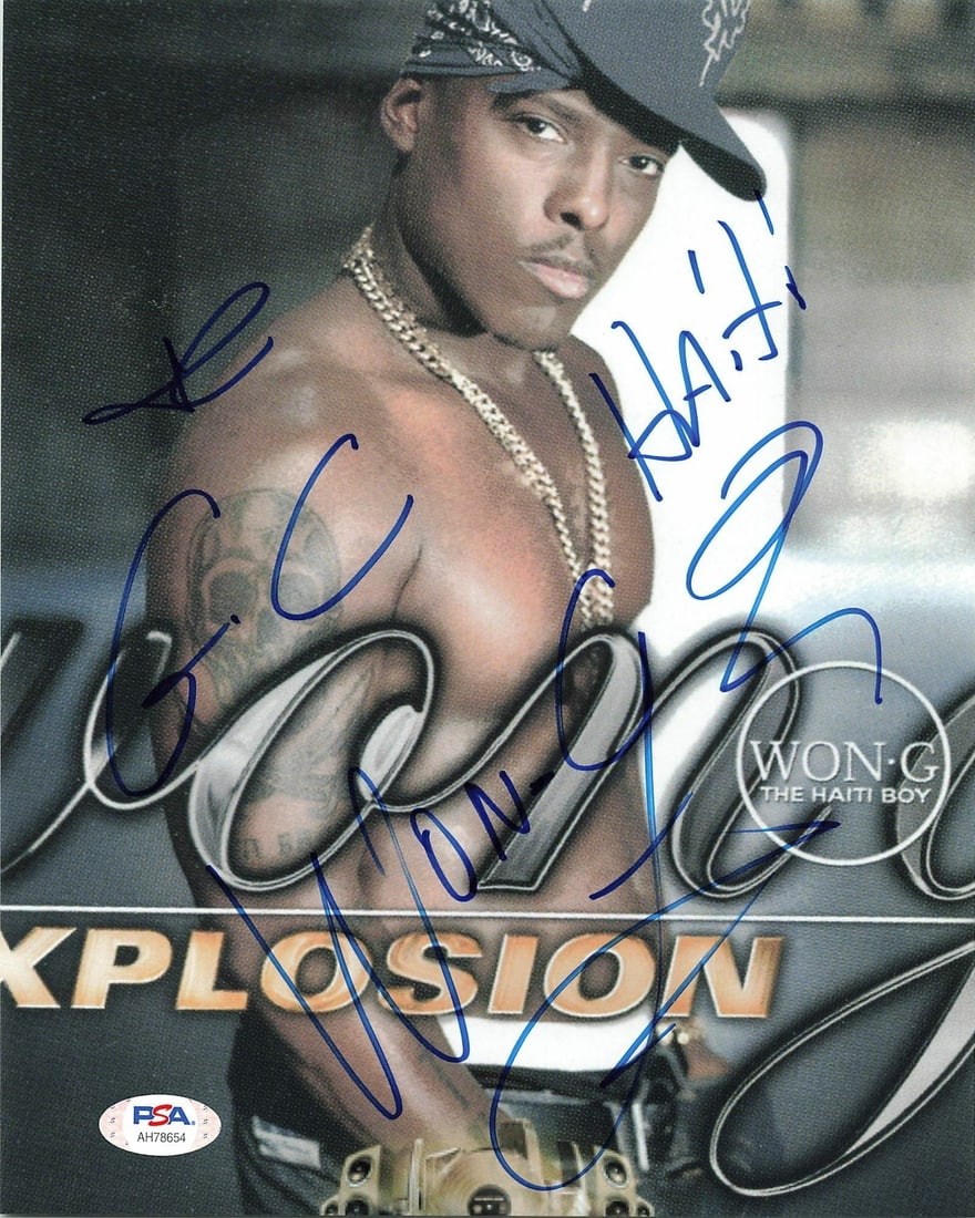 Won-G Bruny PSA DNA signed 8x10 photograph: Won-G Bruny PSA DNA signed 8x10 photograph This is a professionally printed 8x10 photograph featuring the autograph of rapper Won-G Bruny. The photo is an original item from the United States and is i