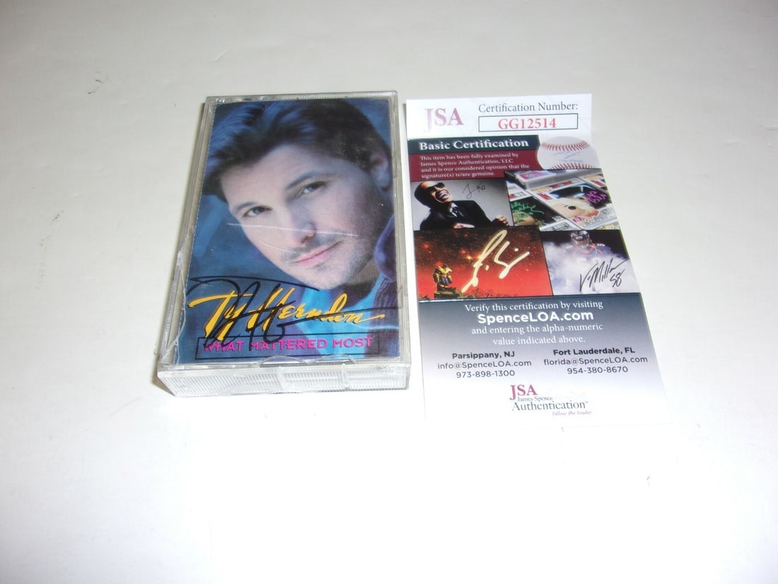 Autographed Ty Herndon What Mattered Most Cassette Album With JSA COA: Autographed Ty Herndon What Mattered Most Cassette Album With JSA COA This is an original cassette tape album of Ty Herndon's "What Mattered Most," signed and accompanied by a JSA Certificate of Authe