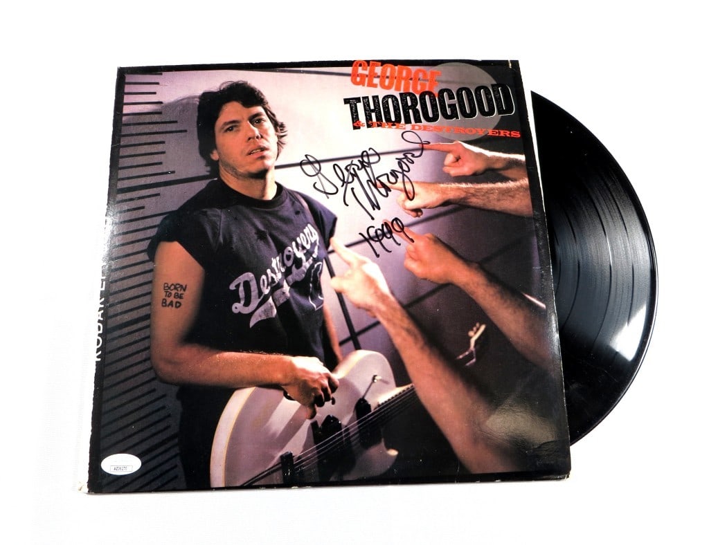 George Thorogood Signed Album Cover Born to Be Bad JSA Authenticated: George Thorogood Signed Album Cover Born to Be Bad JSA Authenticated This George Thorogood signed autograph record album cover features the iconic artwork from 'Born to Be Bad.' It comes with authenti
