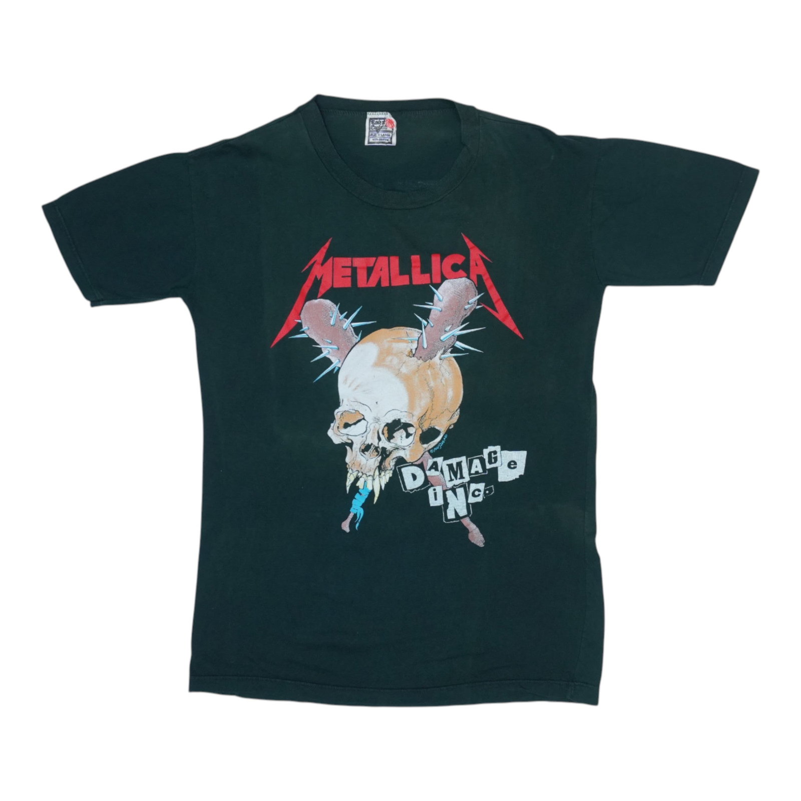 Vintage 1987 Metallica Damage Inc Concert T Shirt Black XL: Vintage 1987 Metallica Damage Inc Concert T Shirt Black XL This is an original vintage 1987 Metallica Damage Inc Tour shirt, not a modern reproduction. The shirt features both front and back graphics 