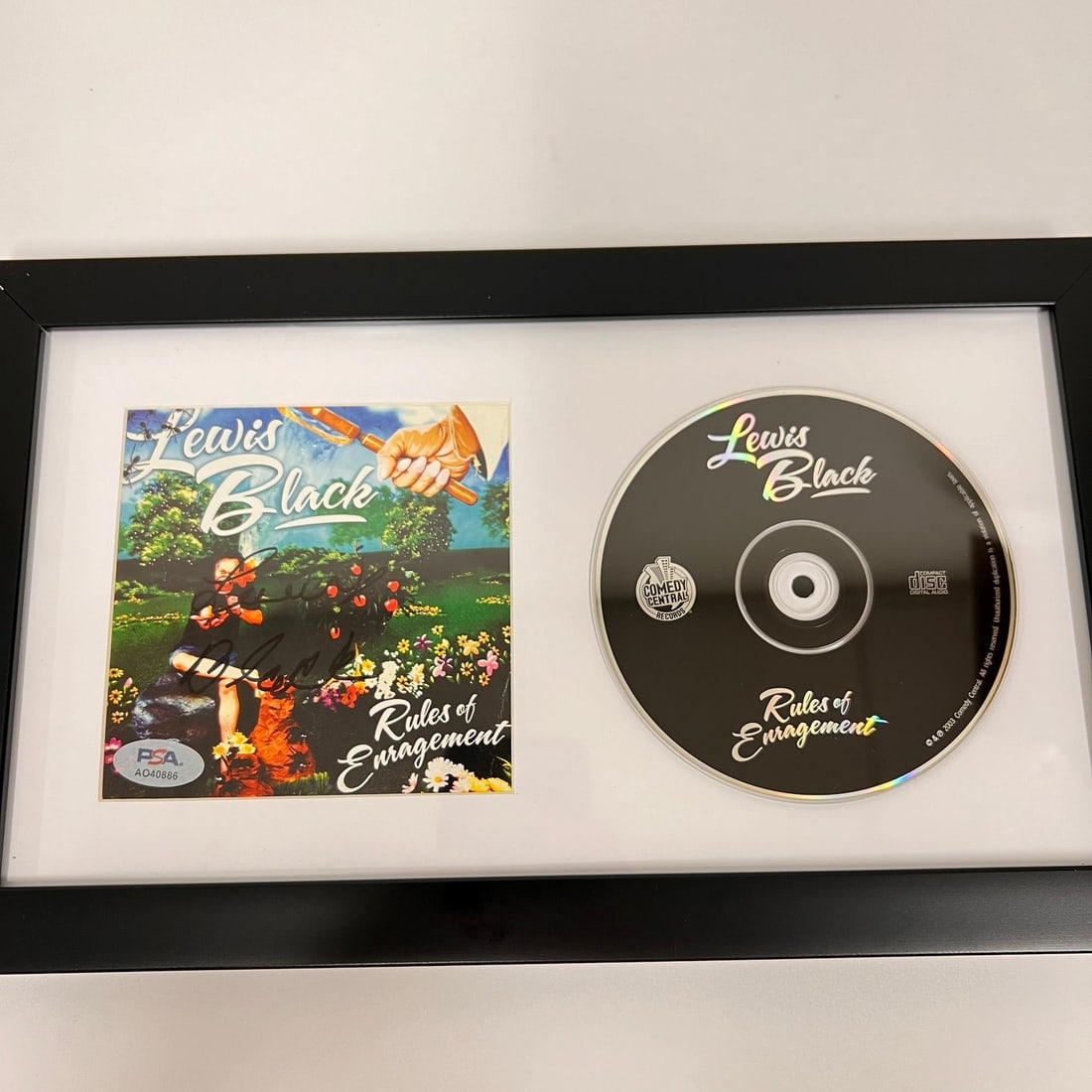 Lewis Black Signed Rules of Enragement CD Cover Framed PSA/DNA Certified (1 of 3)