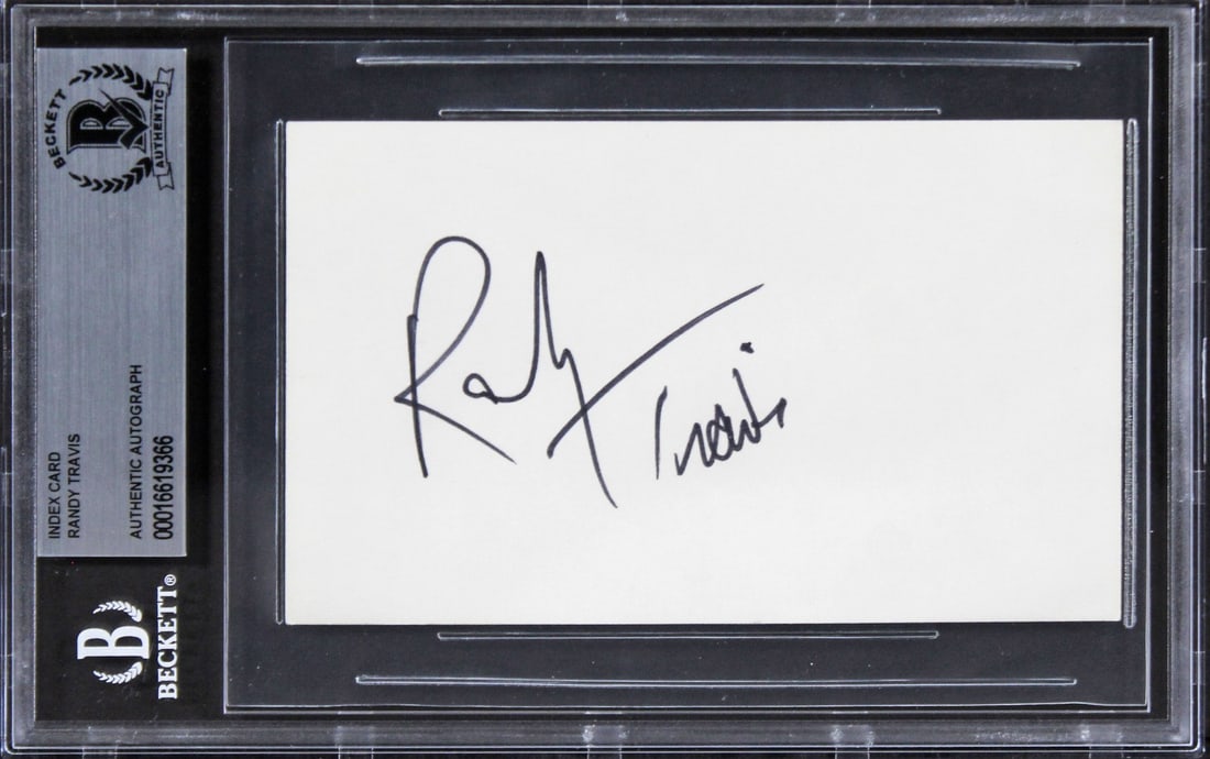 Randy Travis Signed 3x5 Index Card with Beckett Authentication (1 of 2)