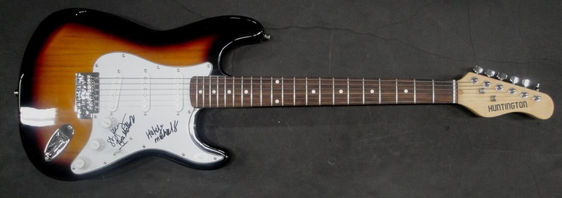 Electric Guitar Signed by Haley and Michaels JSA Authenticated: Electric Guitar Signed by Haley and Michaels JSA Authenticated This electric guitar is hand signed by the country music duo Haley & Michaels. The autograph has been authenticated by James Spence Authe