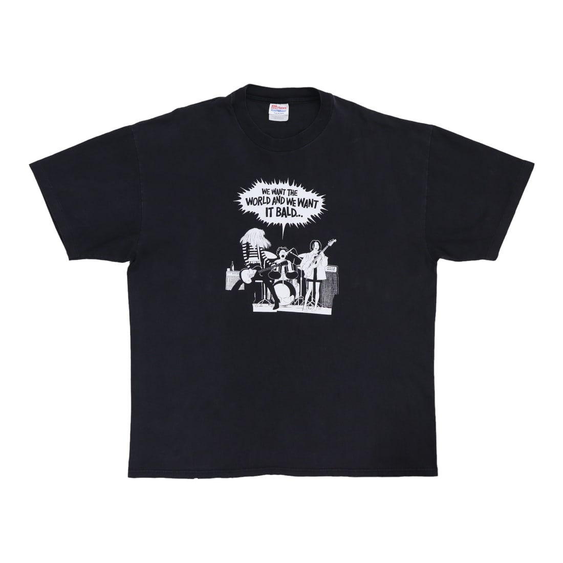 Vintage 1994 Love and Rockets Want It Bald Black Cotton Shirt XL: Vintage 1994 Love and Rockets Want It Bald Black Cotton Shirt XL This is an original vintage 1994 Love & Rockets "Want It Bald" shirt featuring graphics on both the front and back. Made from 100%