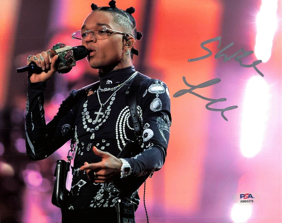 Swae Lee Autographed 8x10 Photo PSA/DNA Certified Original: Swae Lee Autographed 8x10 Photo PSA/DNA Certified Original This is a professionally printed 8x10 photograph autographed by rapper Swae Lee. The signature has been authenticated by PSA/DNA, ensuring it