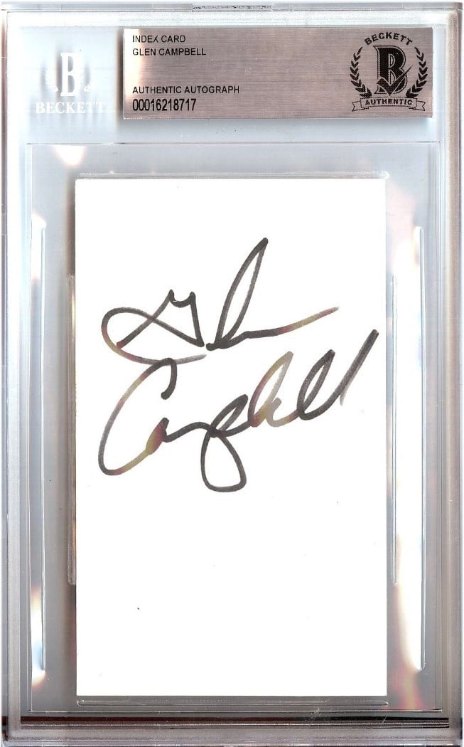 Glen Campbell Autographed Index Card Beckett Authenticated (1 of 1)