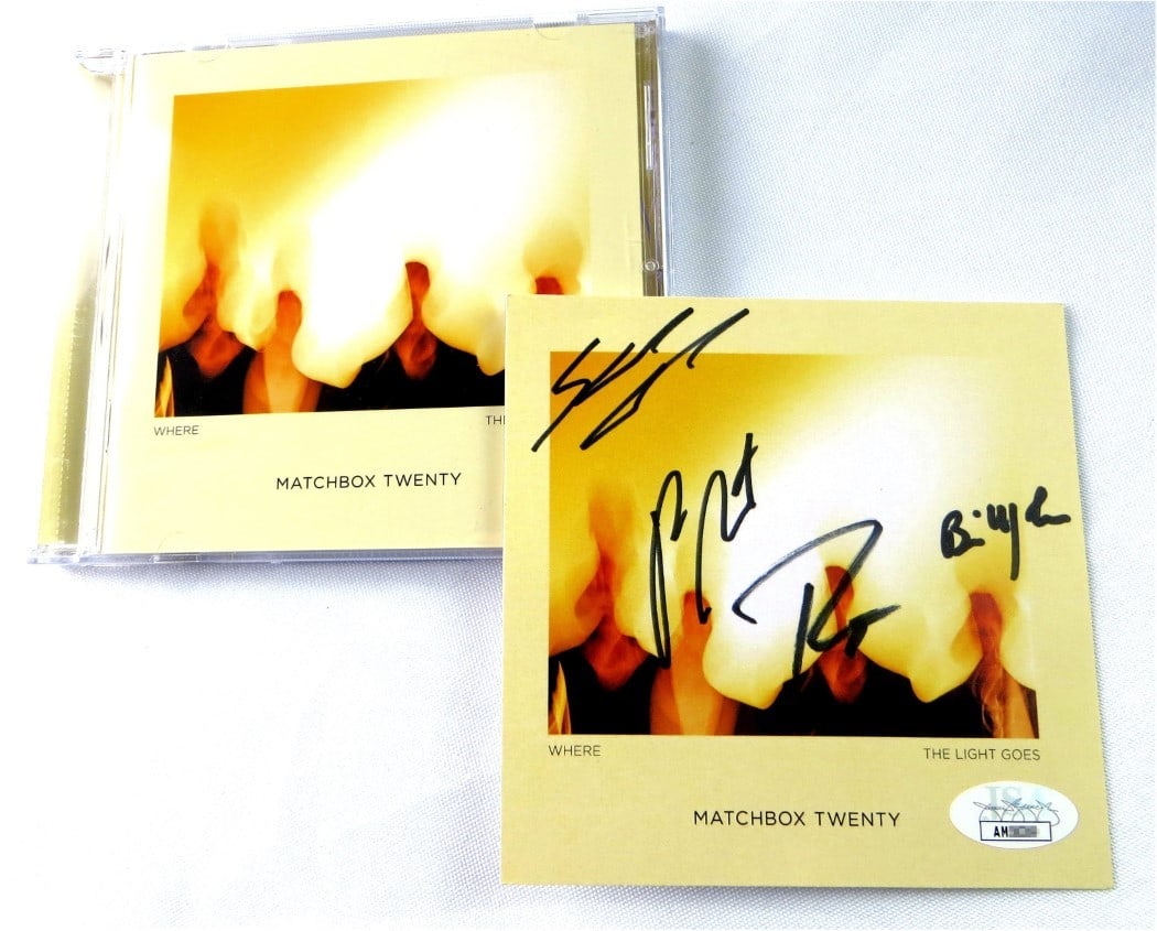 CD Insert Signed by Matchbox Twenty Band with JSA Authentication Includes CD: CD Insert Signed by Matchbox Twenty Band with JSA Authentication Includes CD This listing features an original Matchbox Twenty band autographed CD insert for the album "Where the Light Goes," accompan