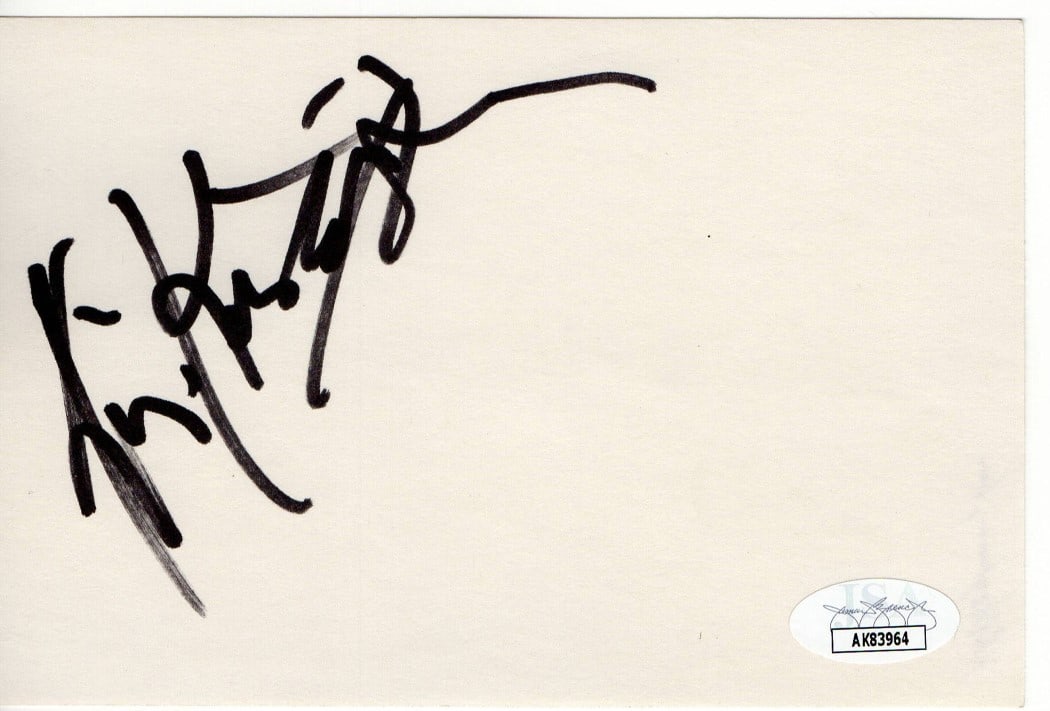 Kris Kristofferson Signed 3x5 Index Card JSA Authenticated Country Music Star (1 of 2)