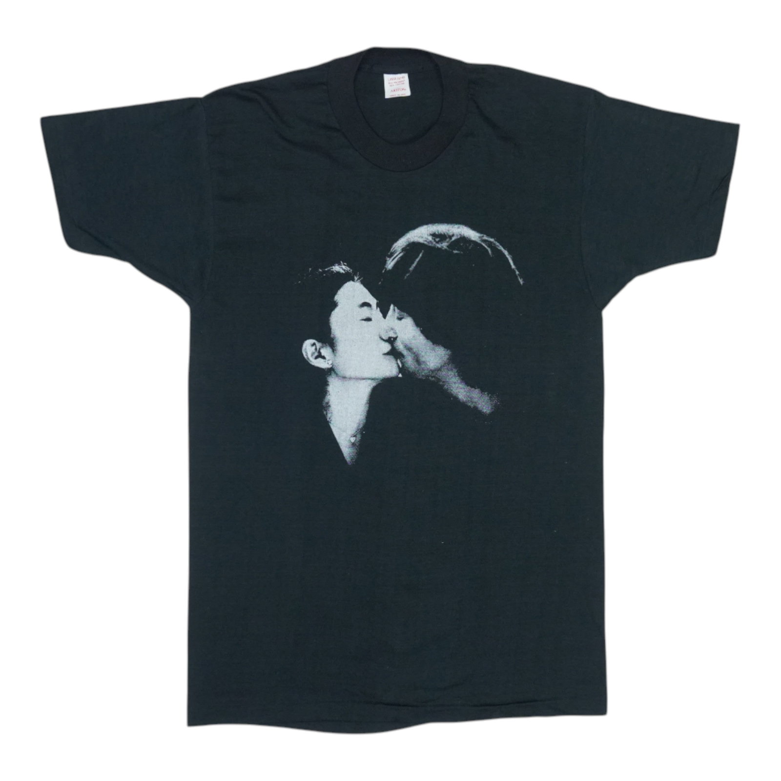 Vintage 1980 Double Fantasy Promo T-Shirt John Lennon Yoko Ono Black Cotton (1 of 5)