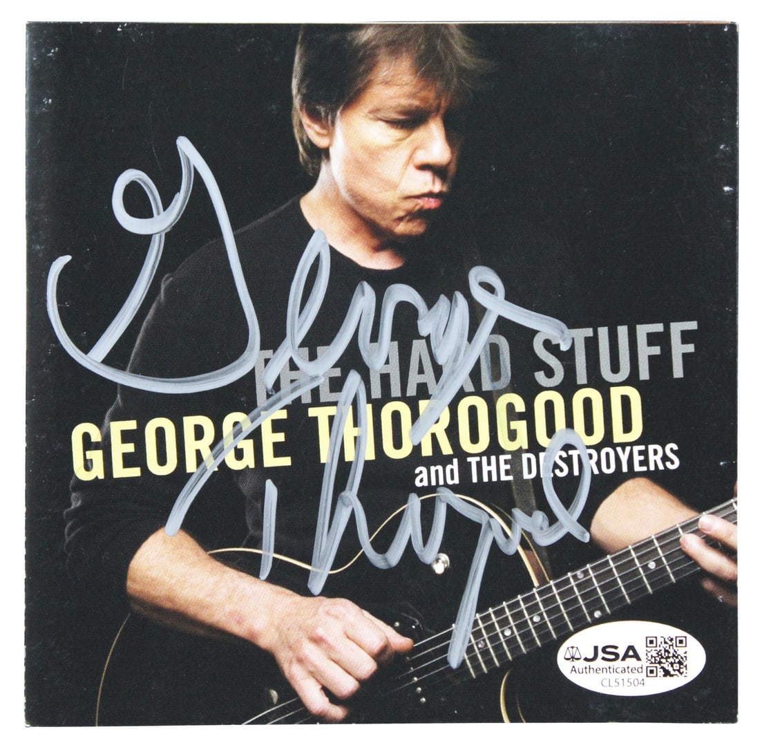 George Thorgood signed The Hard Stuff CD booklet JSA COA: George Thorgood signed The Hard Stuff CD booklet JSA COA This is an original "The Hard Stuff" CD booklet that has been personally signed by George Thorgood. The autograph has been authenticated by JSA