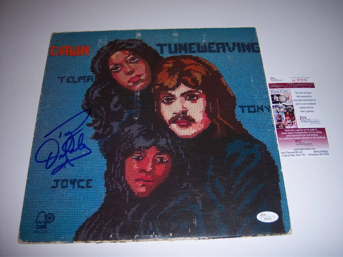 Signed Tony Orlando LP Album With JSA COA Authentication: Signed Tony Orlando LP Album With JSA COA Authentication This is an original "Tuneweaving" LP record album by Tony Orlando. The album is signed and comes with JSA/COA authentication. It is a pre-owned