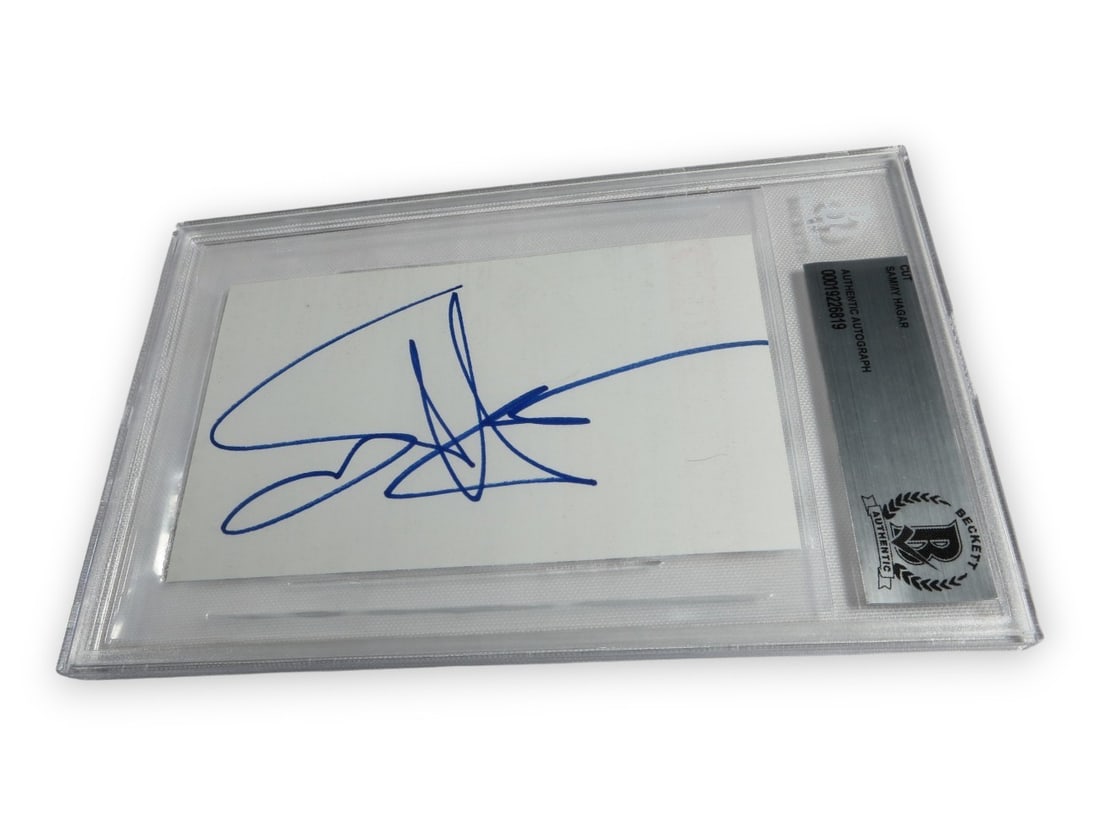 Beckett Authenticated Sammy Hagar Cut Signature Slabbed Autograph (1 of 2)