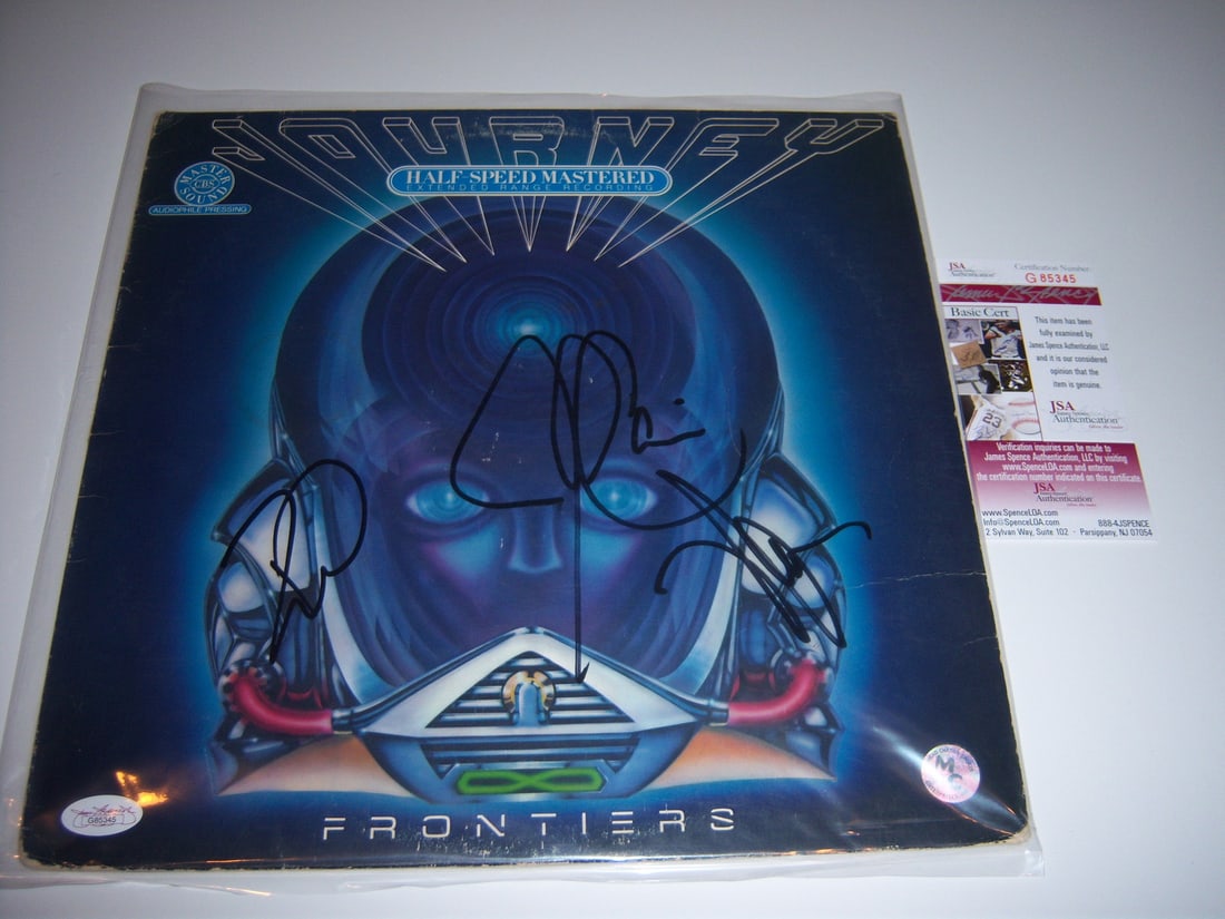 Journey Frontiers signed LP Neal Schon Ross Valory J Cain JSA COA (1 of 2)