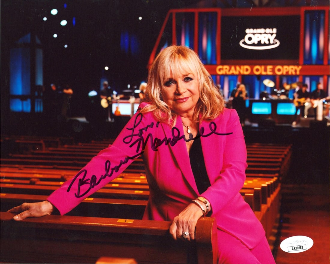 Barbara Mandrell Signed 8x10 Photo with Love Inscription JSA Authenticated: Barbara Mandrell Signed 8x10 Photo with Love Inscription JSA Authenticated This authentic autographed 8x10 photo features Barbara Mandrell, personally signed with the inscription "Love." The photograp