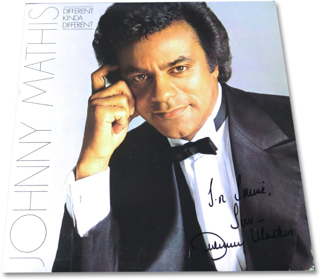 Johnny Mathis Autographed 'Different Kinda Different' Album Cover JSA Certified (1 of 4)