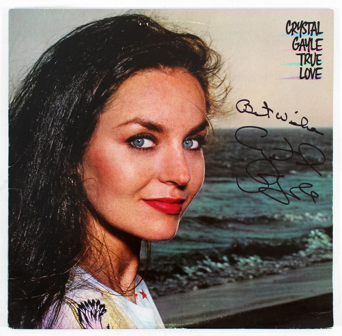 Crystal Gale Signed True Love Album Cover Inscribed Best Wishes Beckett Authenticated: Crystal Gale Signed True Love Album Cover Inscribed Best Wishes Beckett Authenticated This is an original "True Love" album cover, personally signed by Crystal Gale with the inscription "Best Wishes."