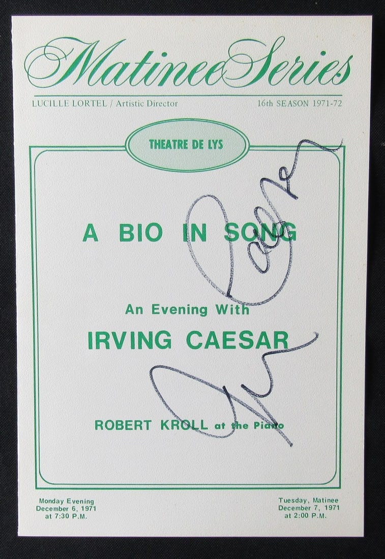 Irving Caesar Signed 1971 Magazine with PSA/DNA Authentication (1 of 3)