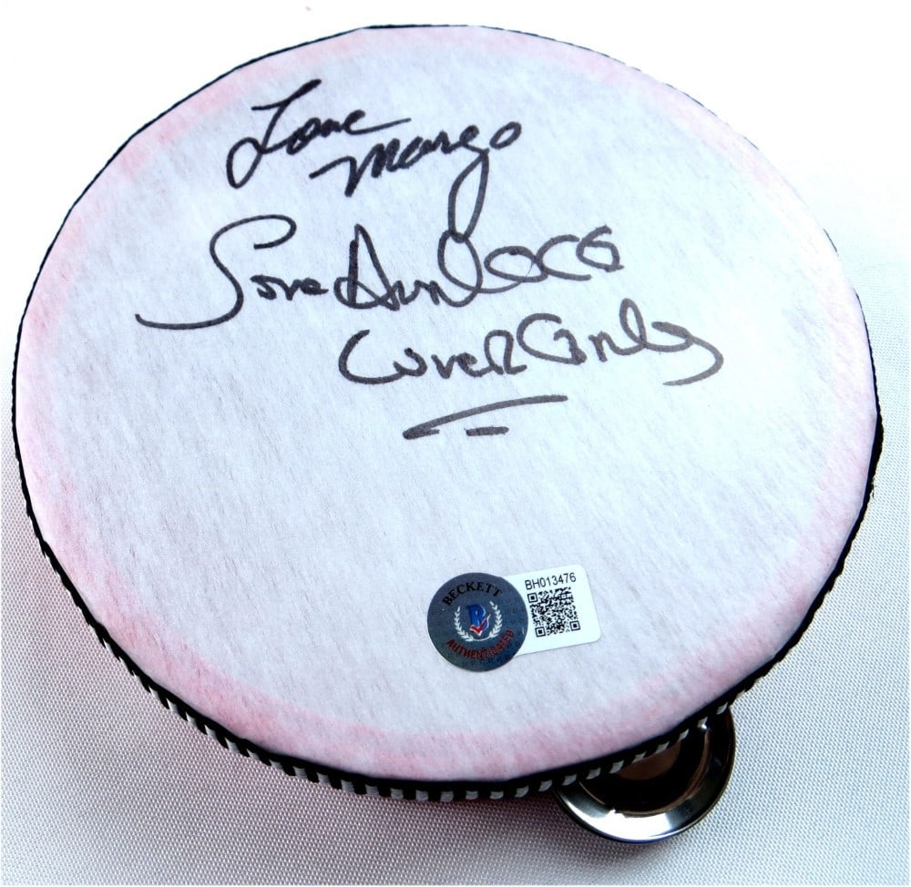 Angel Mercado Margo Urban Signed Mini Tambourine Beckett Authenticated: Angel Mercado Margo Urban Signed Mini Tambourine Beckett Authenticated This is an original mini tambourine featuring the autographs of Angel Mercado and Margo Urban. The item has been authenticated by