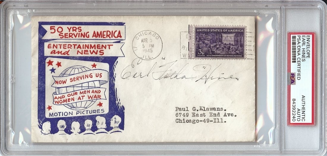 Envelope Hand Signed by Earl Fatha Hines with PSA DNA Authentication (1 of 1)