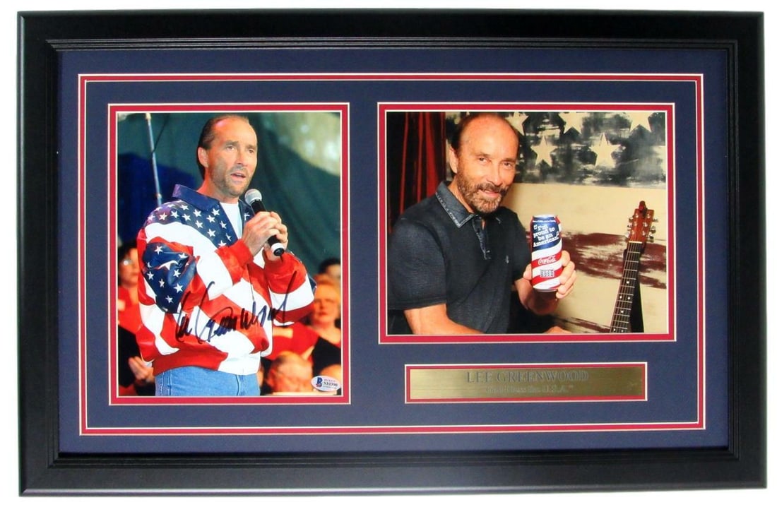 Lee Greenwood Signed Framed 8x10 Photo Collage BAS Beckett Certified: Lee Greenwood Signed Framed 8x10 Photo Collage BAS Beckett Certified This stunning Lee Greenwood signed and autographed 8x10 photo collage is beautifully framed, making it an ideal addition to any col