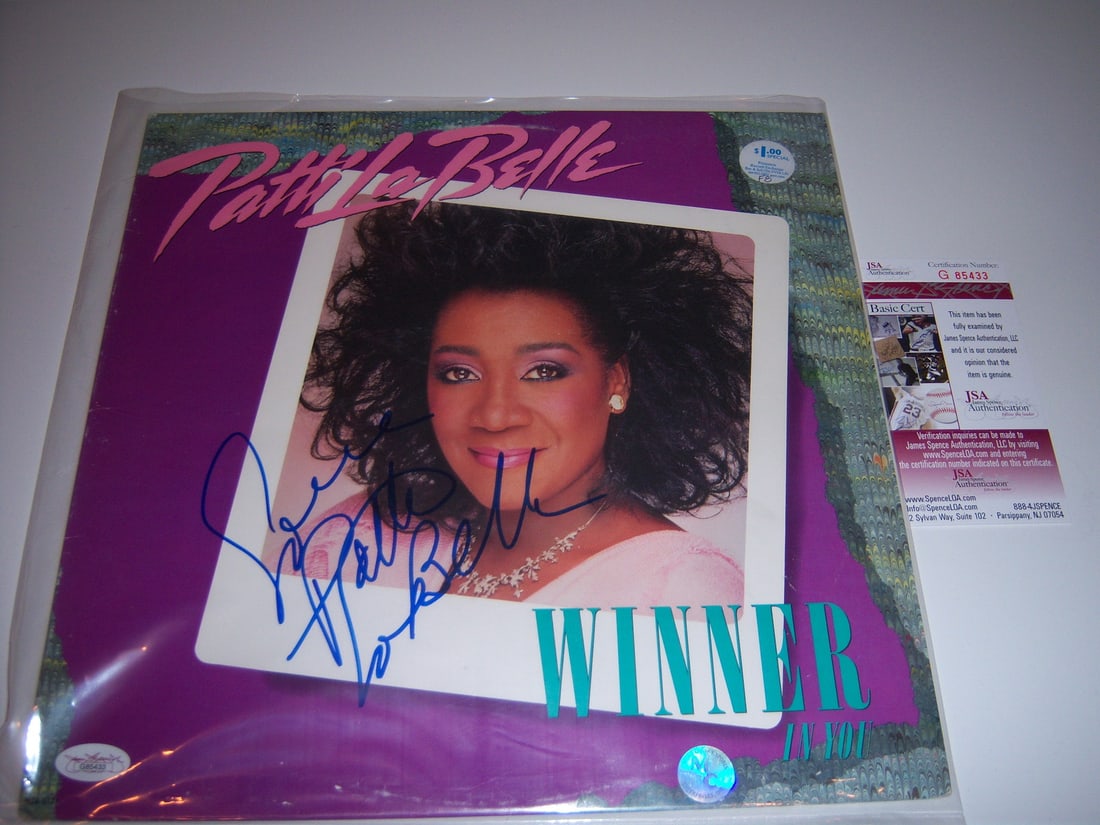 Signed Patti LaBelle Winner in You LP with JSA COA: Signed Patti LaBelle Winner in You LP with JSA COA This is an original LP record album of Patti LaBelle's "Winner In You," featuring her autograph on the cover. The album is a pre-owned item from the 