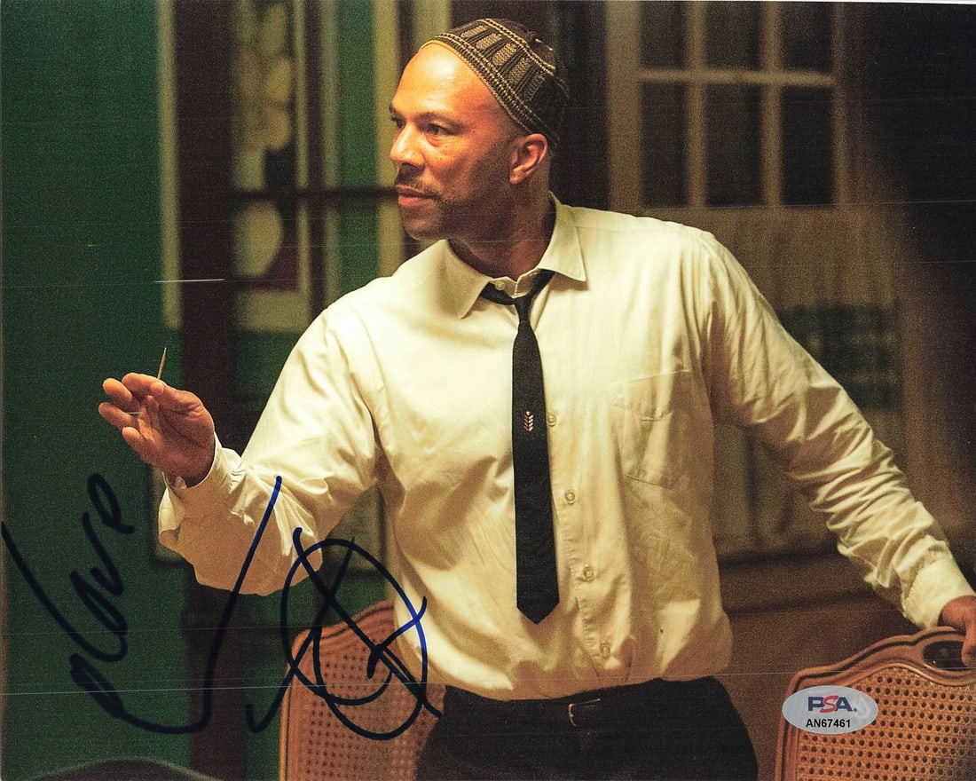 Common Signed 8x10 Photo Authentic PSA/DNA Certified: Common Signed 8x10 Photo Authentic PSA/DNA Certified This 8x10 photograph features the signature of the renowned musician Common, offering a unique collectible for fans. The autograph is authenticated