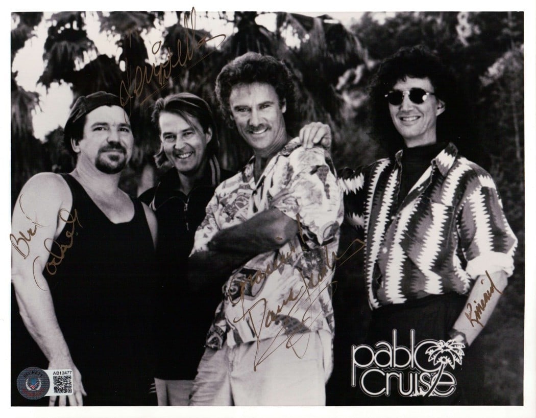 Pablo Cruise Band Autographed 8x10 Photo Beckett Authenticated: Pablo Cruise Band Autographed 8x10 Photo Beckett Authenticated This is an original 8x10 photograph of the Pablo Cruise Band, autographed by members David Jenkins, Bud Cockrell, Kevin Wells, and Kincai