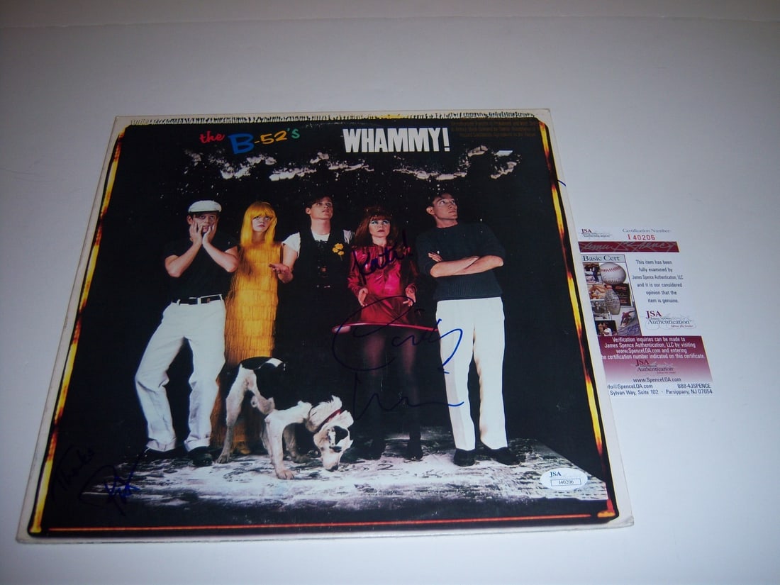 Signed LP Album by Kate Pierson of B-52s with JSA Authentication: Signed LP Album by Kate Pierson of B-52s with JSA Authentication This is an original LP record album signed by Kate Pierson and two additional members of The B-52s. The album is titled "Whammy" and in