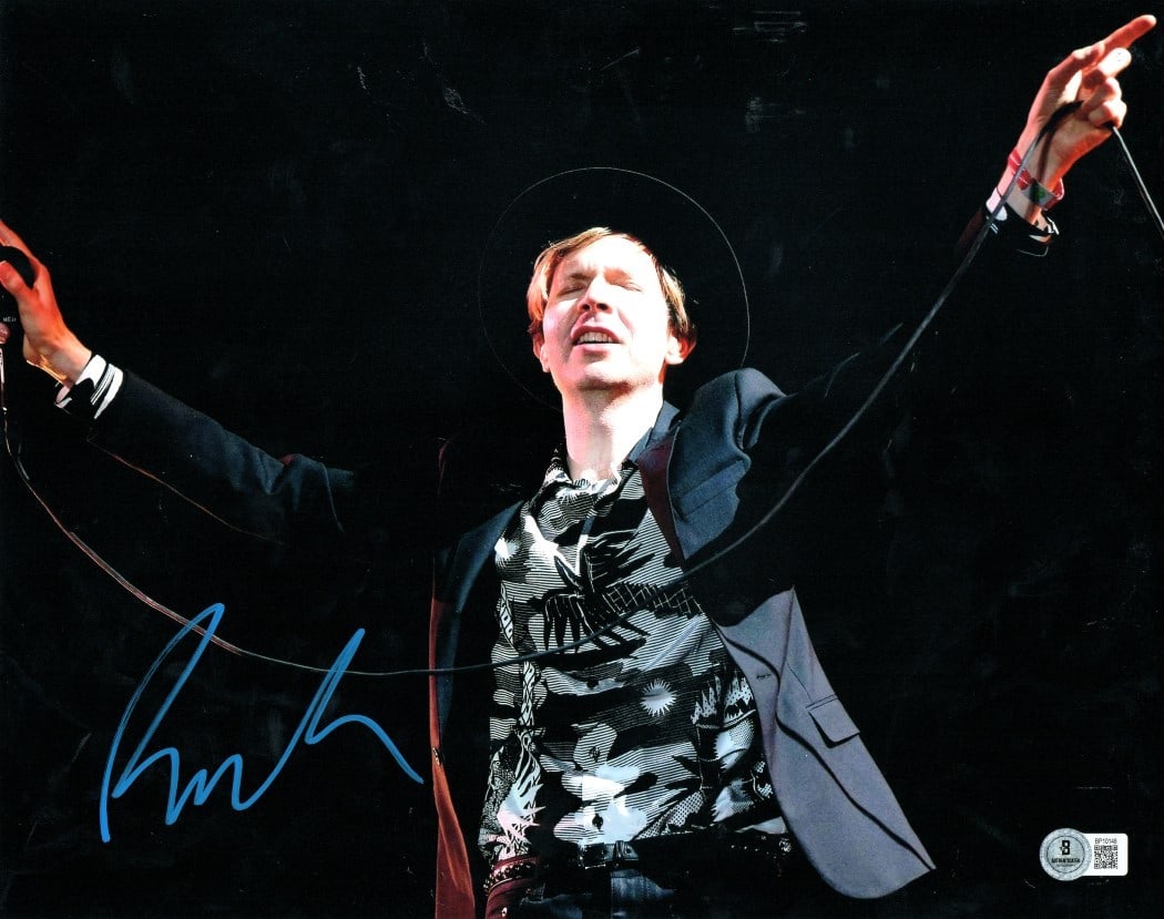 Beck Hansen Autographed 11X14 Photo with Mic Beckett Authentication (1 of 2)