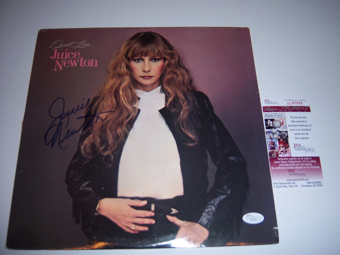 Signed Juice Newton Quiet Lies Vinyl Album with JSA Authentication: Signed Juice Newton Quiet Lies Vinyl Album with JSA Authentication This is a pre-owned original Juice Newton "Quiet Lies" LP record album, signed and authenticated by JSA. Produced in the United State