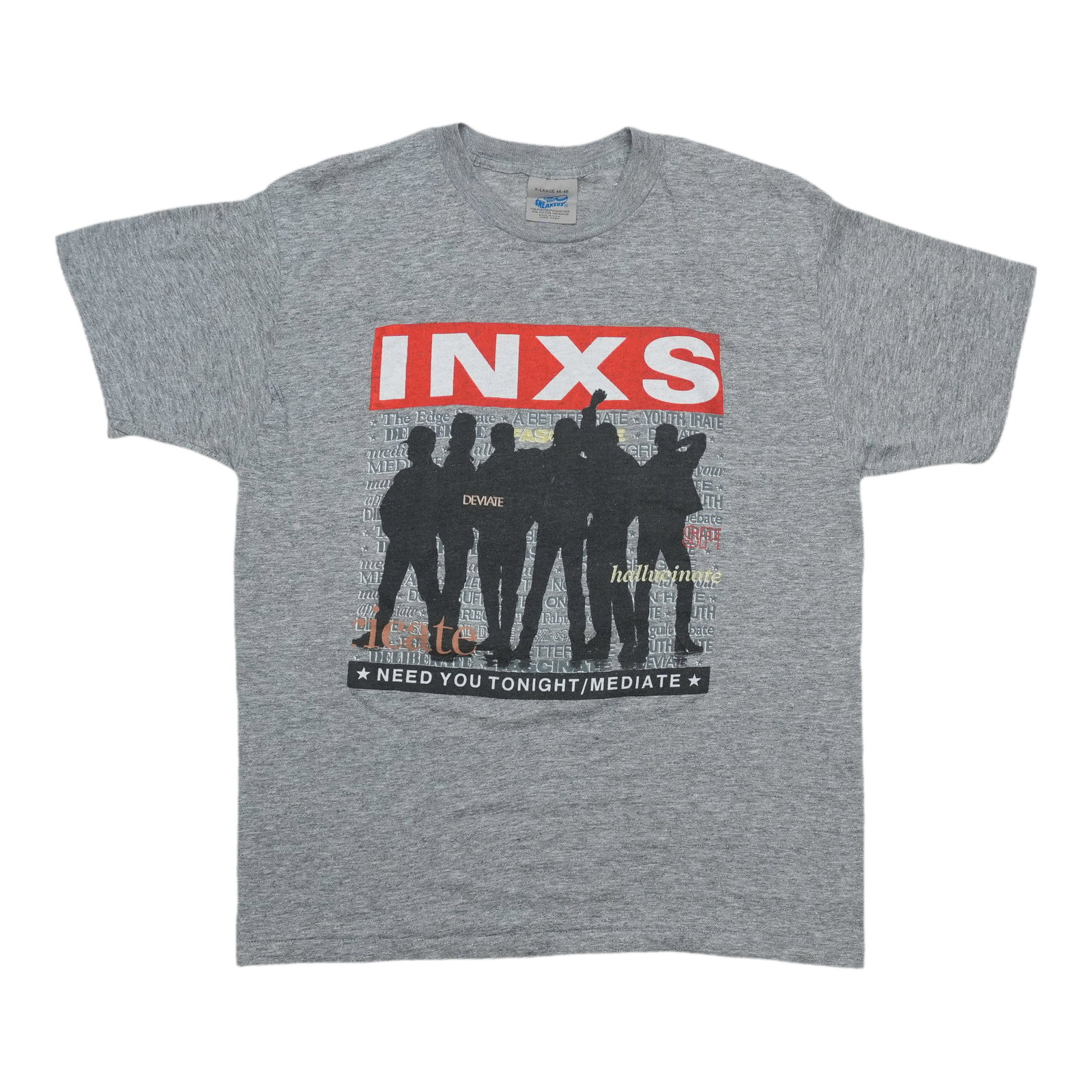 Vintage INXS Need You Tonight Grey Rayon Blend Shirt XL (1 of 5)