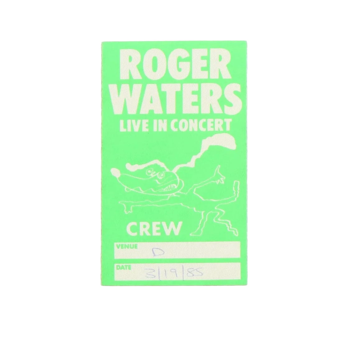 Original 1985 Crew Backstage Pass for Roger Waters Concert (1 of 2)