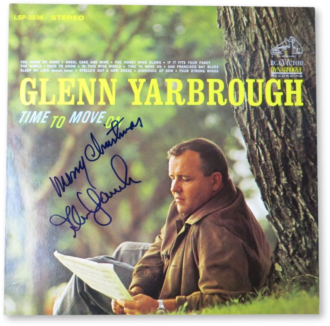 Signed Time to Move On record cover Glenn Yarbrough JSA (1 of 4)