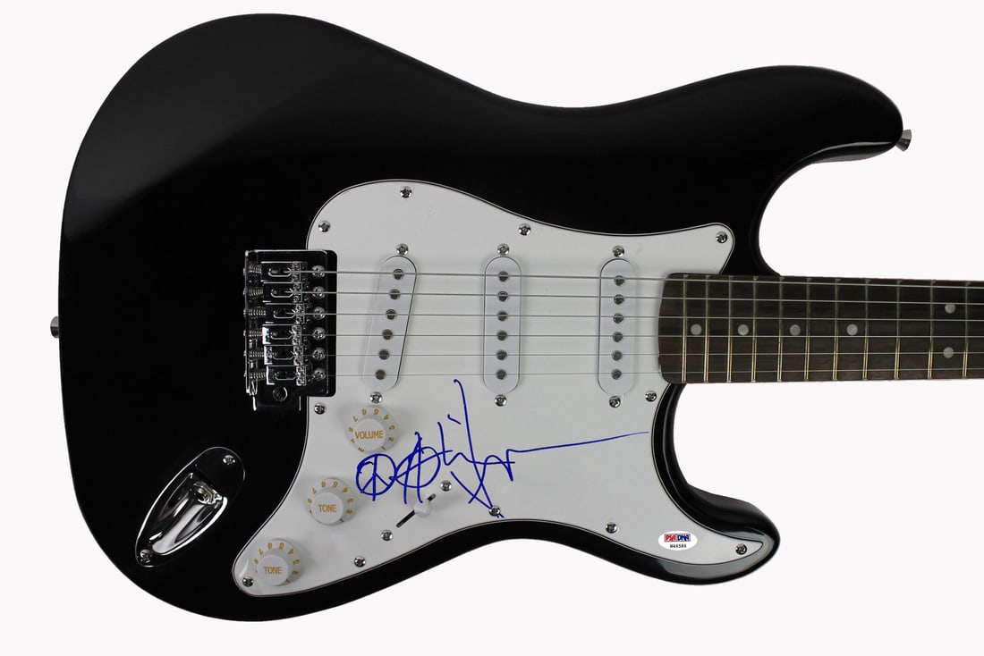 Al Jourgensen signed guitar PSA DNA authenticated Ministry: Al Jourgensen signed guitar PSA DNA authenticated Ministry This guitar and guitar pick have been personally signed by Al Jourgensen of Ministry. The autograph has been authenticated by PSA/DNA and com