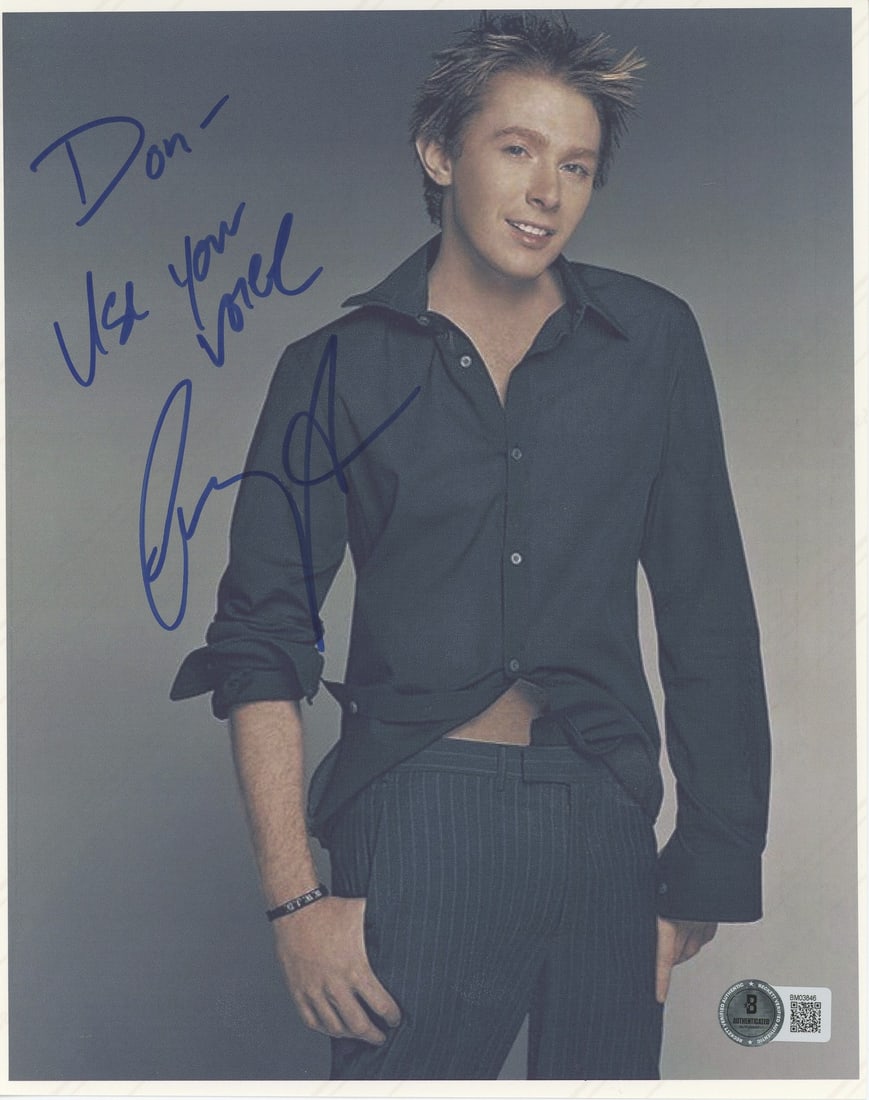 Autographed 8x10 Photograph Clay Aiken With Use Your Voice Inscription Beckett Authenticated (1 of 3)
