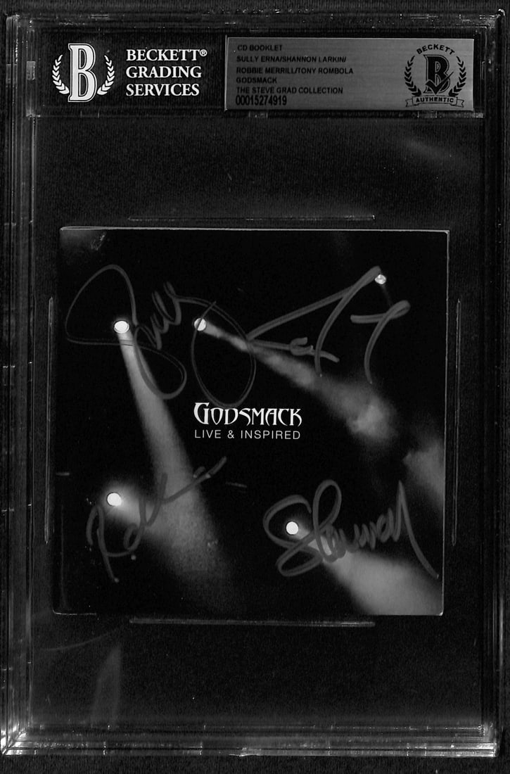 Beckett Certified Godsmack Live Inspired autographed CD cover: Beckett Certified Godsmack Live Inspired autographed CD cover This is an authentic signed CD cover for the Godsmack album "Live & Inspired." The cover features hand-signed autographs from Sully Erna, 