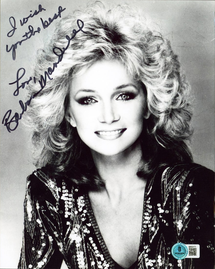 Barbara Mandrell Signed 8x10 Photo I Wish You The Best Love BAS: Barbara Mandrell Signed 8x10 Photo I Wish You The Best Love BAS This stunning signed vertical 8x10 black and white photograph features country music star Barbara Mandrell, personally inscribed with "I