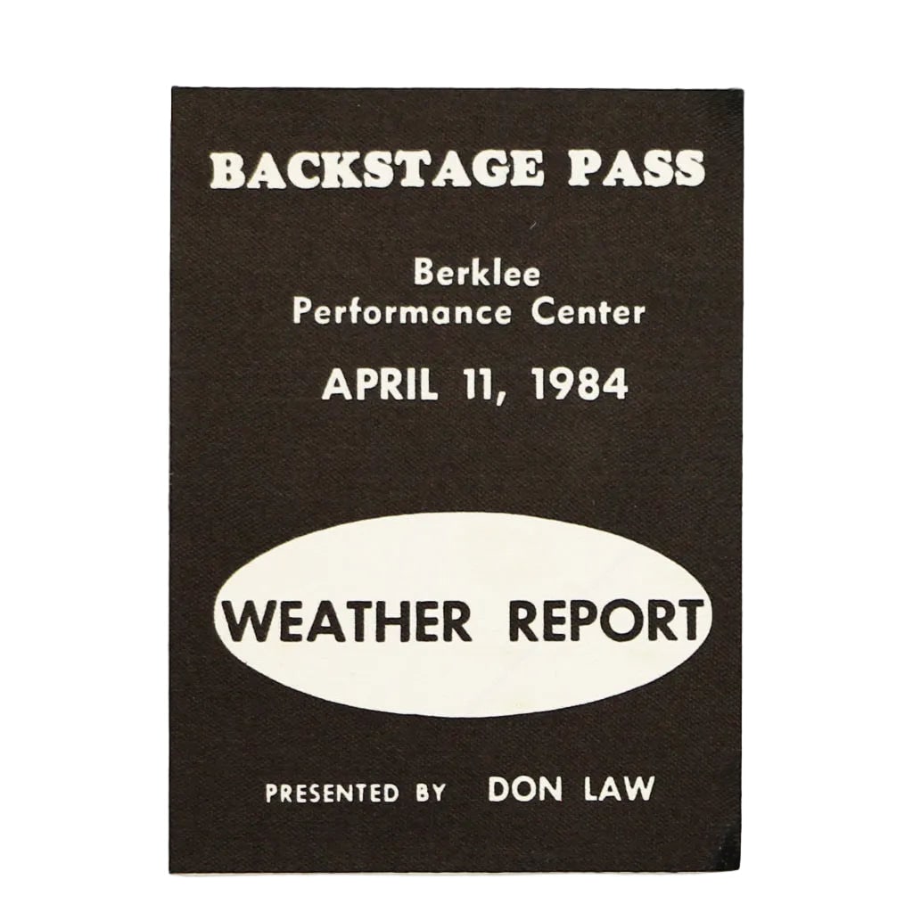 Vintage 1984 Weather Report Berklee Performance Center Concert Backstage Pass (1 of 2)