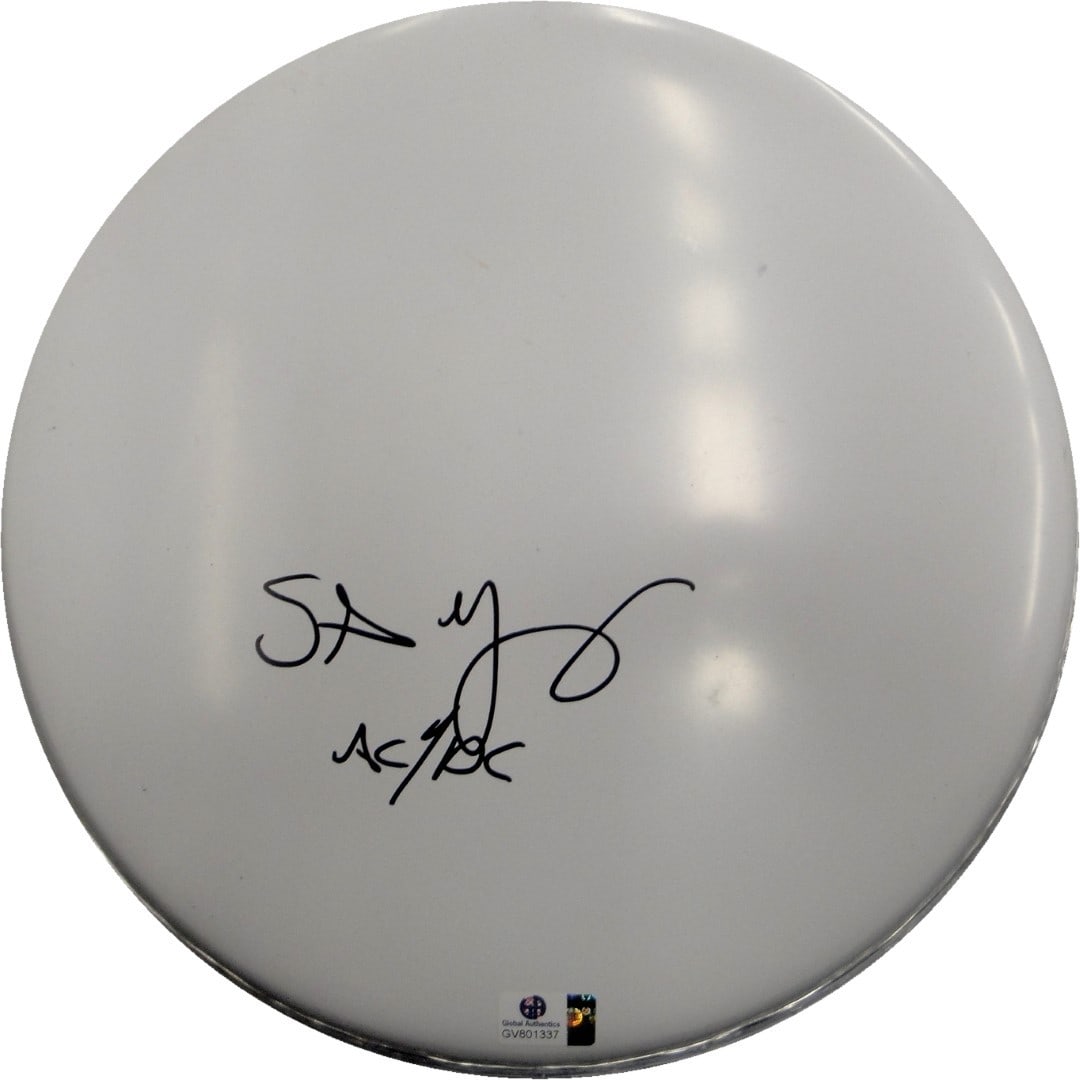 Stevie Young Signed 10 Inch Drumhead Certified by Global Authentics: Stevie Young Signed 10 Inch Drumhead Certified by Global Authentics This authentic 10-inch drumhead is hand-signed by Stevie Young, known for his energetic performances. The signature is verified by G