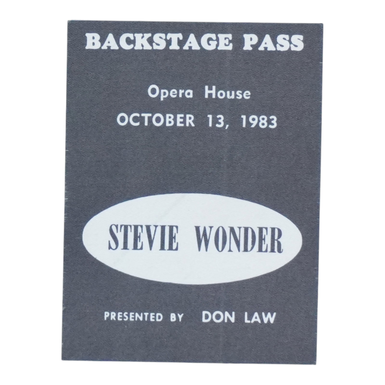 Authentic 1983 Stevie Wonder Concert Backstage Pass (1 of 2)
