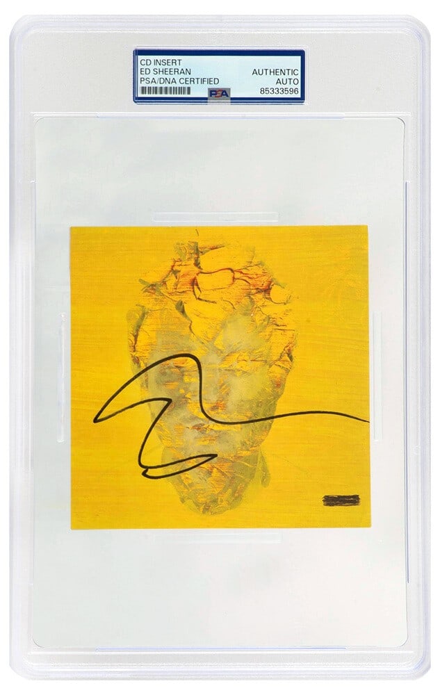 Ed Sheeran Signed Subtract CD Insert PSA/DNA Encapsulated 5x5 (1 of 2)