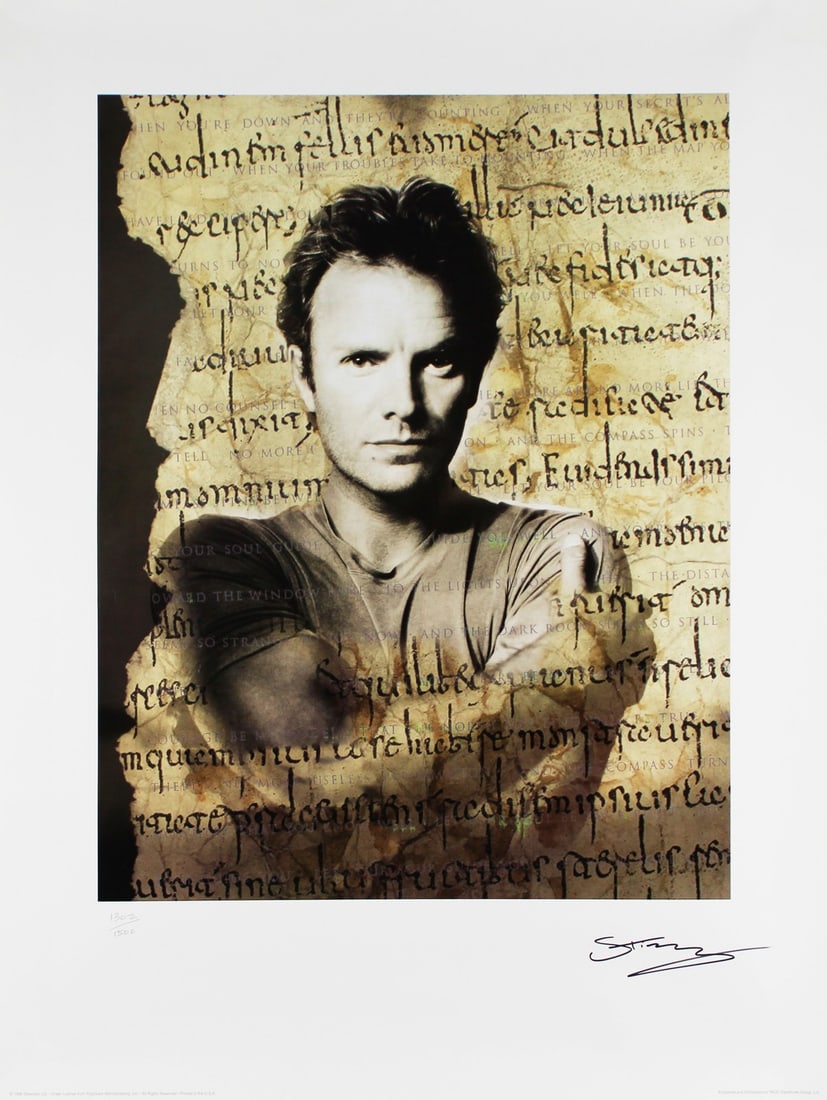 Sting The Police Signed 24x32 Lithograph Limited Edition #1302/1500 PSA/DNA: Sting The Police Signed 24x32 Lithograph Limited Edition #1302/1500 PSA/DNA This authentic autographed lithograph features the iconic musician Sting from the legendary band The Police. Measuring 24x32