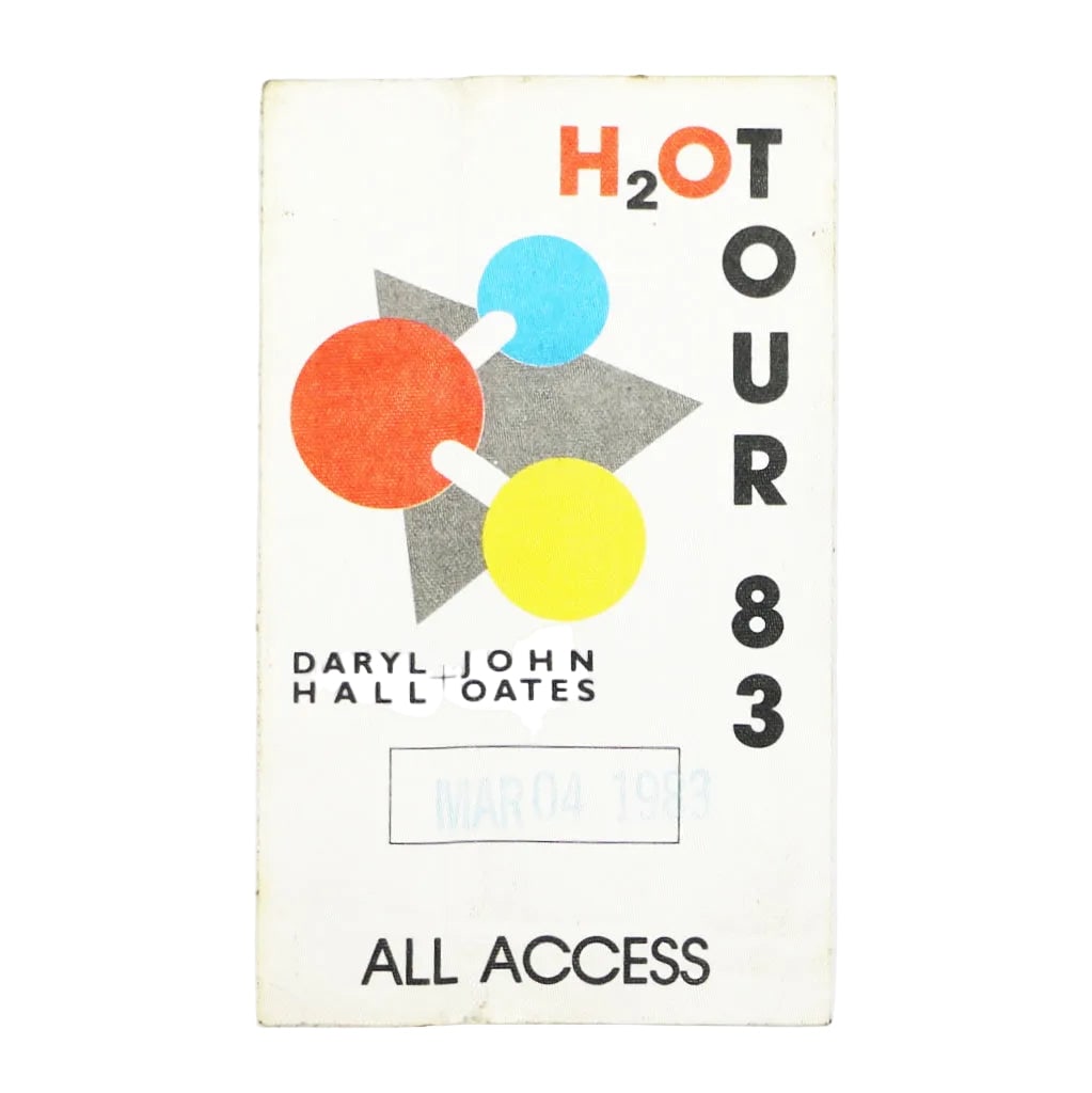 Vintage 1983 All Access Pass from Hall and Oates H2O Tour (1 of 2)