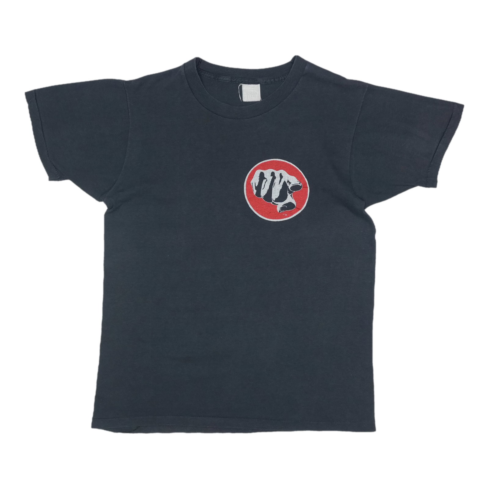 Vintage 1980s Grand Funk Railroad Black Cotton Band T-Shirt: Vintage 1980s Grand Funk Railroad Black Cotton Band T-Shirt This is an original vintage Grand Funk Railroad shirt from the 1980s, featuring graphics on both the front and back. The shirt is black, mad