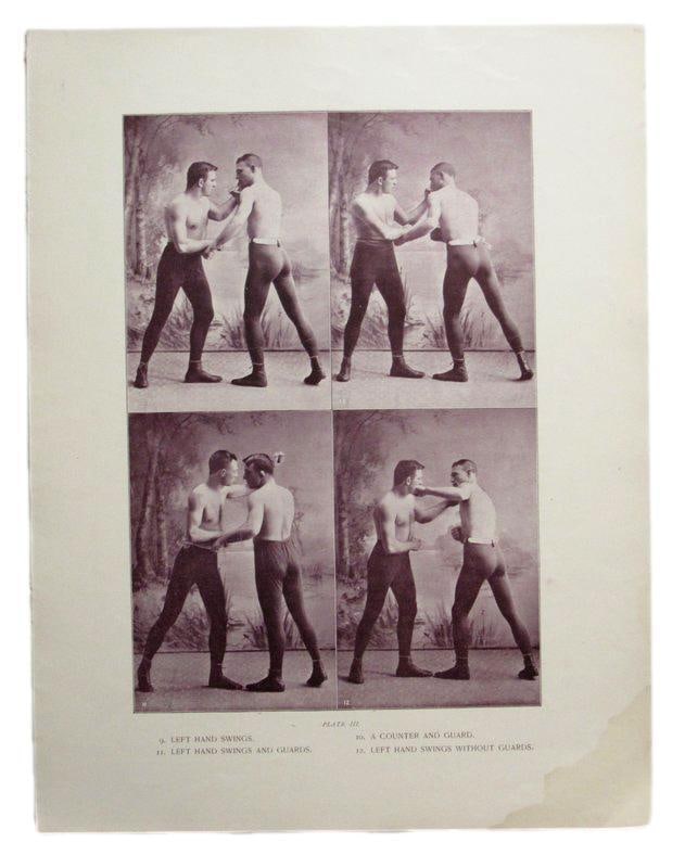 1895 Boxing Lesson Supplement Poster Plate 3 Featuring Young Griffo 11x15 (1 of 2)